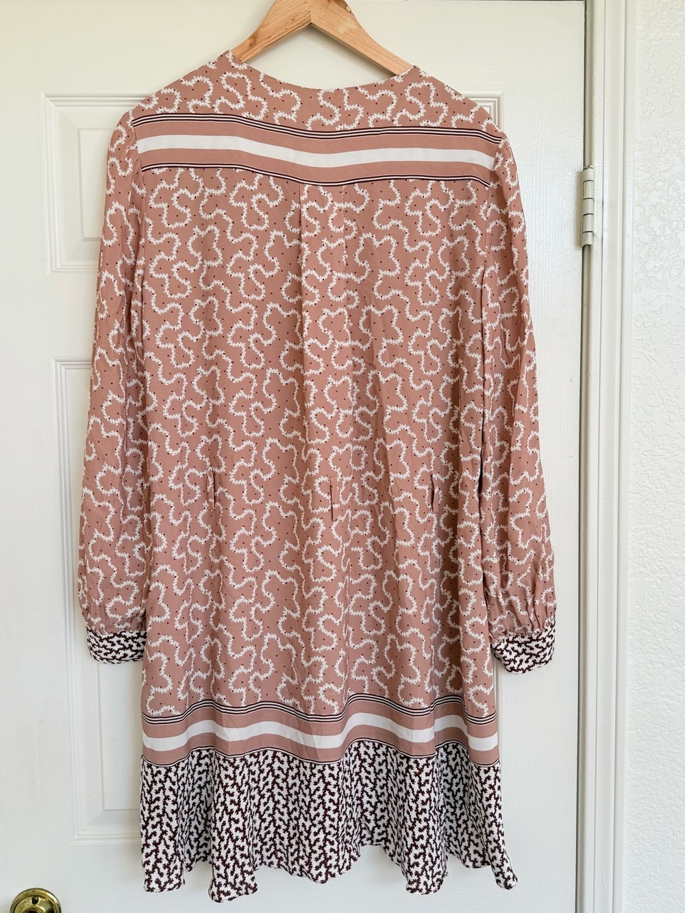 REISS Georgie Mixed Print Dress Pink Cream White Black Size 10 - Picture 7 of 9